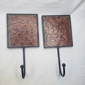 2 Rectangular Giraffe Pattern Wall Hooks 4 x 4.25 inch